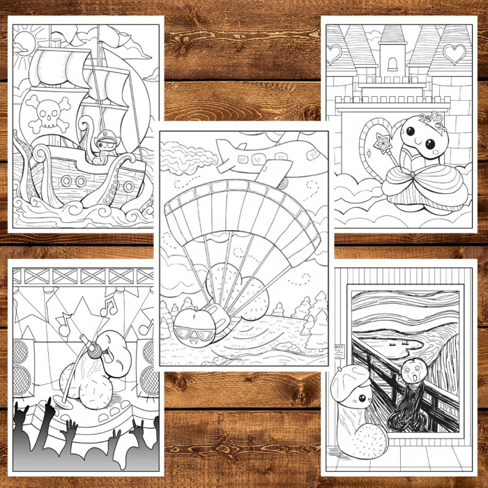 Carte de colorat antistres , Big Adventure of Tiny Dick, 56 pagini [6]