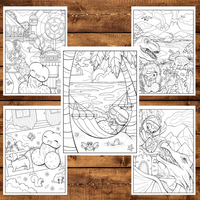 Carte de colorat antistres , Big Adventure of Tiny Dick, 56 pagini [4]