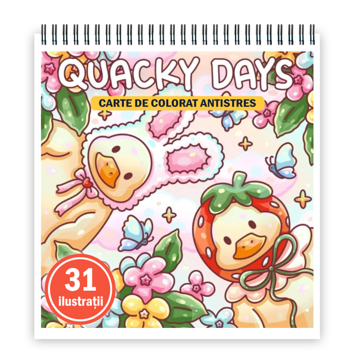 Carte de colorat, 31 de ilustratii Quacky Days, 68 pagini [1]