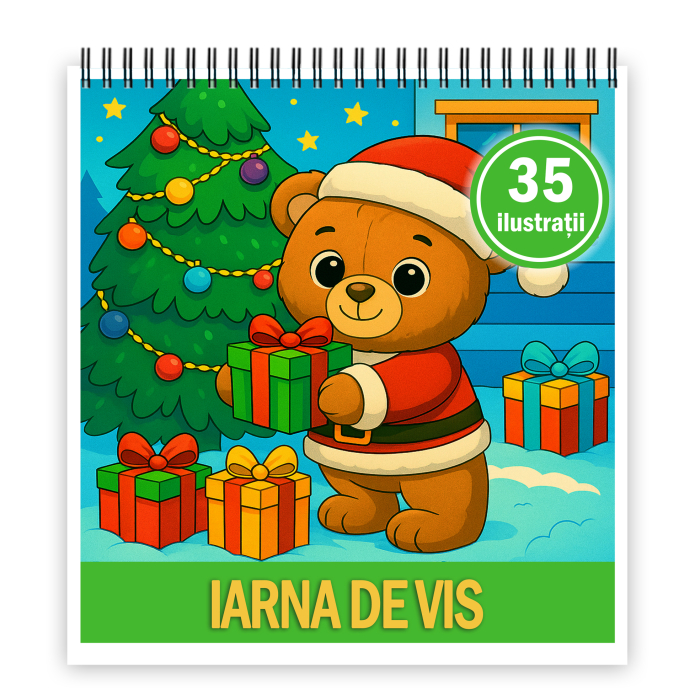 Carte de colorat, 35 de ilustratii Iarna de Vis, 76 pagini [1]