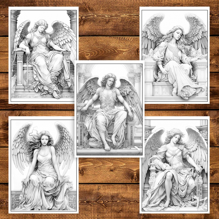 Carte de colorat, 35 de ilustratii, Ingeri, 70 pagini [5]