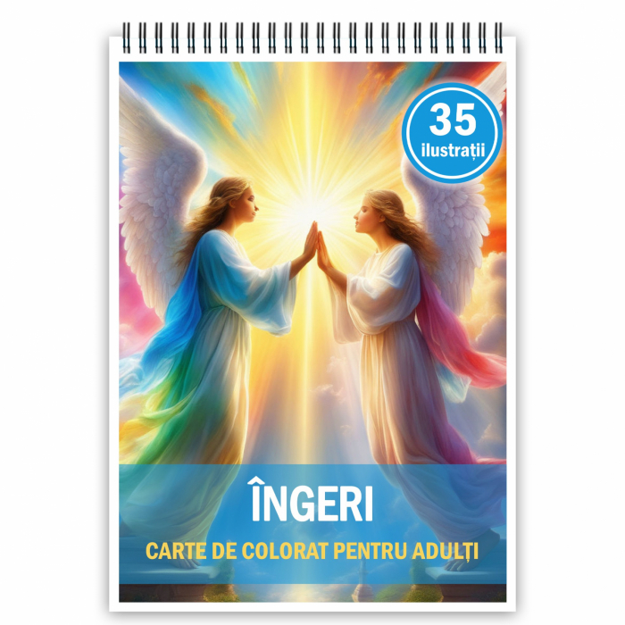 Carte de colorat, 35 de ilustratii, Ingeri, 70 pagini [1]