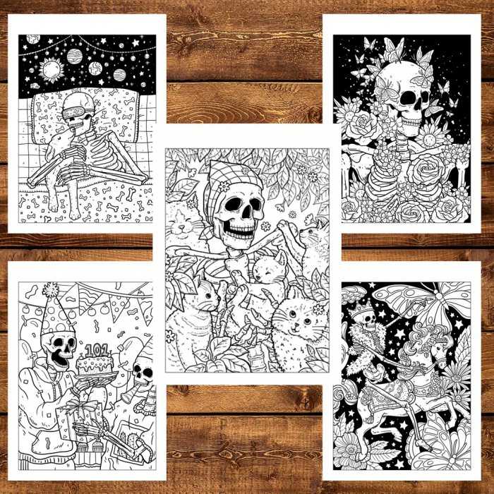 Carte de colorat, 40 de ilustratii, Afterlife, 86 pagini [5]
