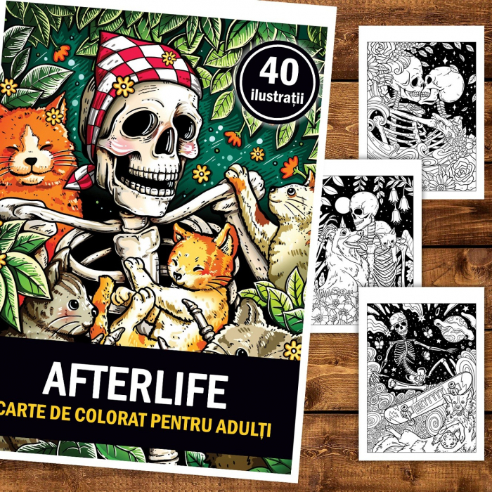 Carte de colorat, 40 de ilustratii, Afterlife, 86 pagini [2]