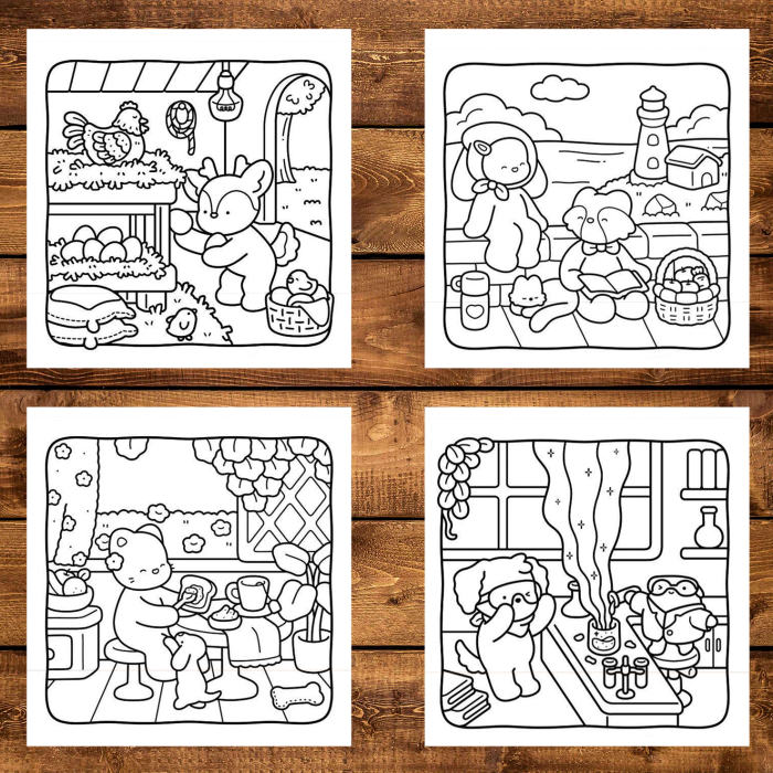 Carte de colorat, 40 de ilustratii Calm Days, 86 pagini [4]