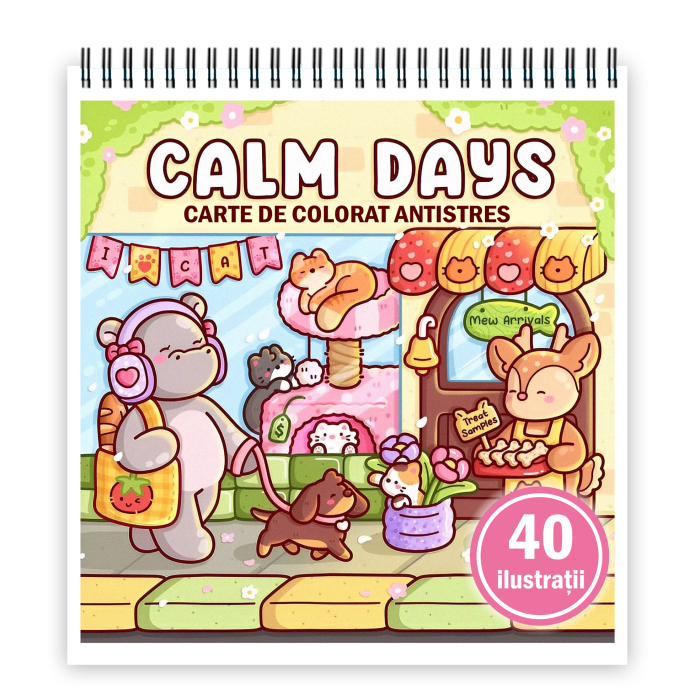 Carte de colorat, 40 de ilustratii Calm Days, 86 pagini [1]