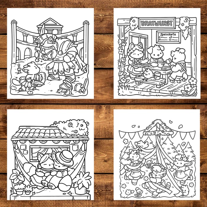 Carte de colorat, 40 de ilustratii Cozy Europe, 86 pagini [4]