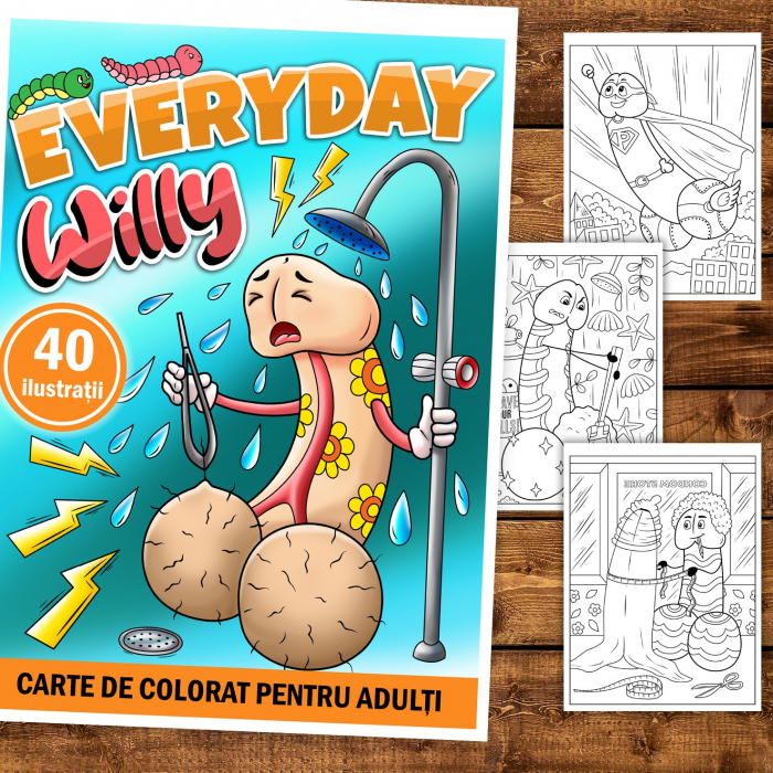 Carte de colorat antistres , 40 de ilustratii Everyday Willy, 86 pagini [2]