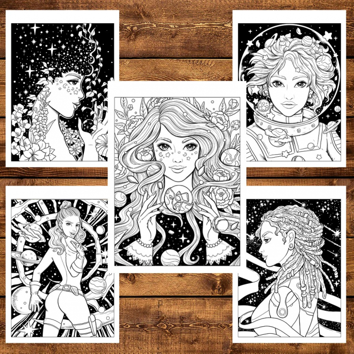 Carte de colorat, 40 de ilustratii, Galaxy Queen, 86 pagini [4]