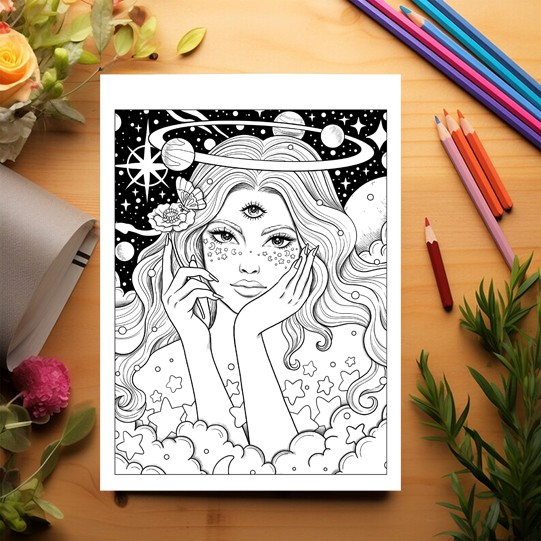 Carte de colorat, 40 de ilustratii, Galaxy Queen, 86 pagini [3]