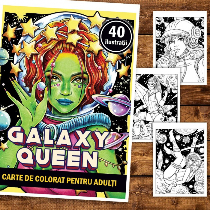 Carte de colorat, 40 de ilustratii, Galaxy Queen, 86 pagini [2]