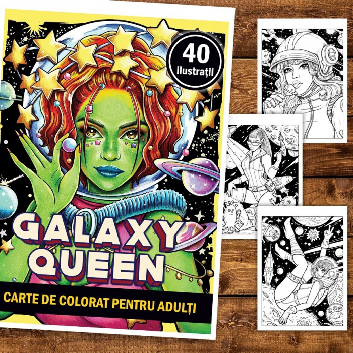 Carte de colorat, 40 de ilustratii, Galaxy Queen, 86 pagini [2]