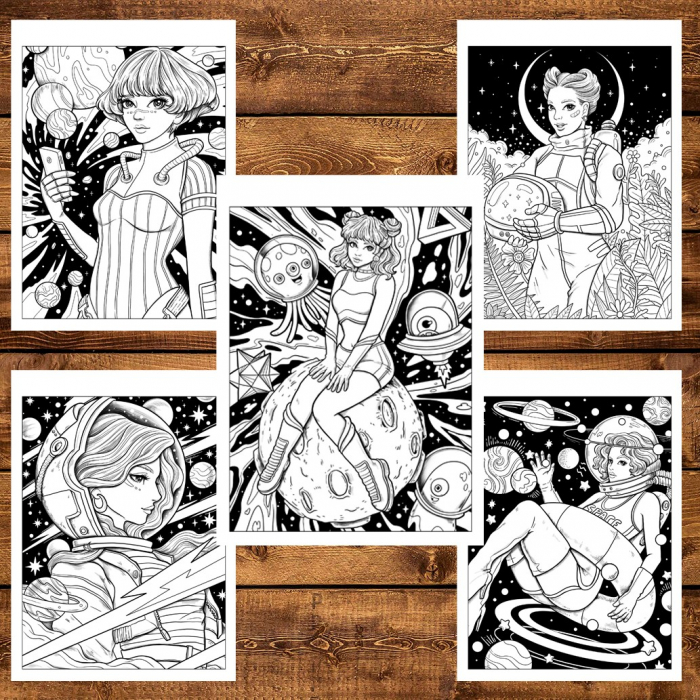 Carte de colorat, 40 de ilustratii, Galaxy Queen, 86 pagini [5]