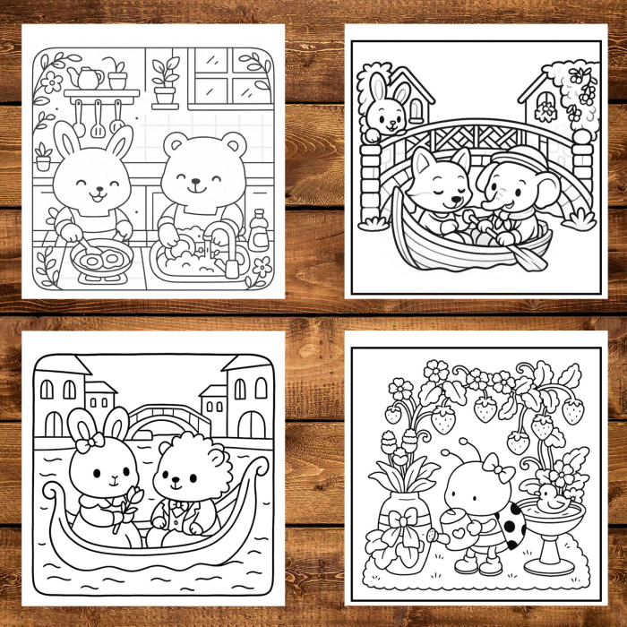 Carte de colorat, 46 de ilustratii Snug Friends, 98 pagini [3]