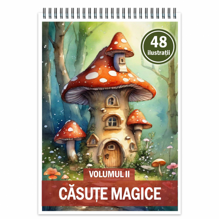 Carte de colorat, 48 de ilustratii, Casute Magice - Volumul II, 106 pagini [1]