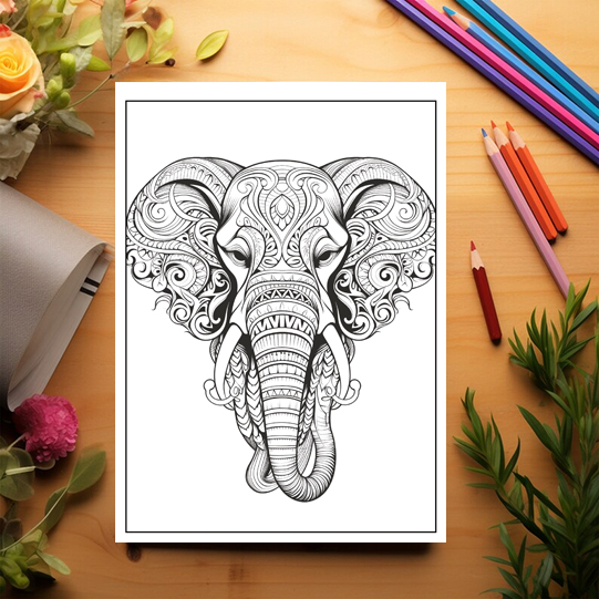 Carte de colorat, 50 de ilustratii, Animale Mandala, 106 pagini [3]