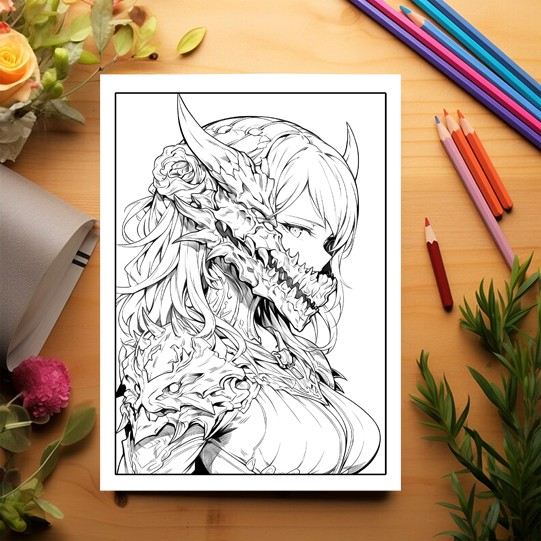 Carte de colorat, 50 de ilustratii, Anime Demon Girls, 106 pagini [3]