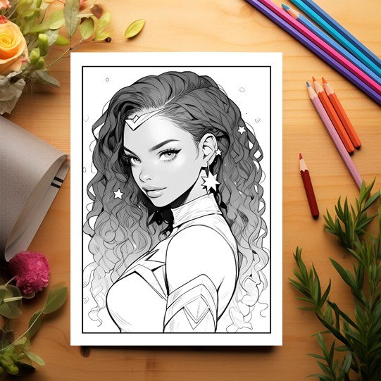 Carte de colorat, 50 de ilustratii, Anime Superhero Girls, 106 pagini [3]