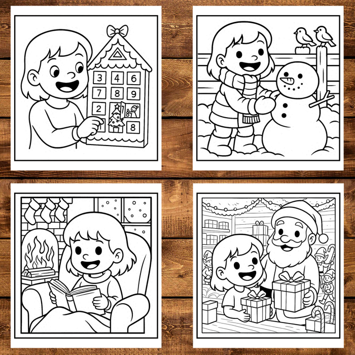 Carte de colorat, 50 de ilustratii Aventuri de Craciun, 106 pagini [3]