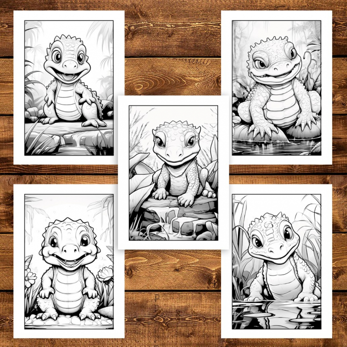 Carte de colorat, 50 de ilustratii, Bebe Crocodili, 106 pagini [3]