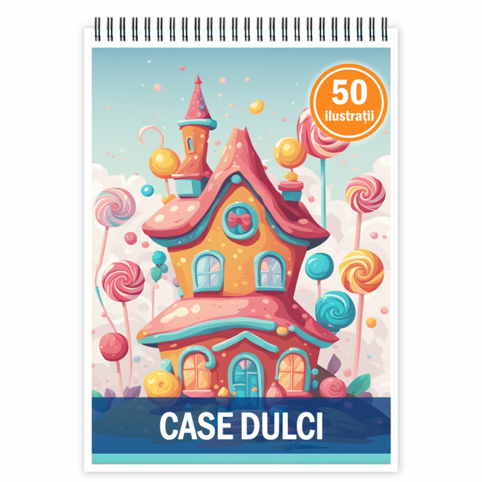 Carte de colorat, 50 de ilustratii, Case Dulci, 106 pagini [1]