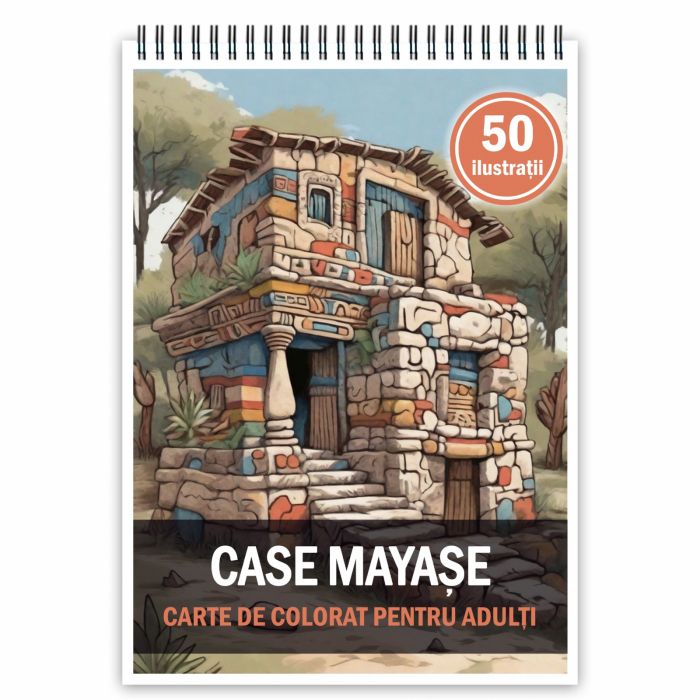 Carte de colorat, 50 de ilustratii, Case Mayase, 106 pagini [1]