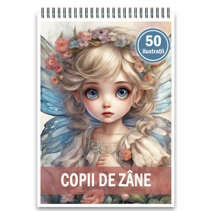 Carte de colorat, 50 de ilustratii, Copii de Zane, 106 pagini [1]