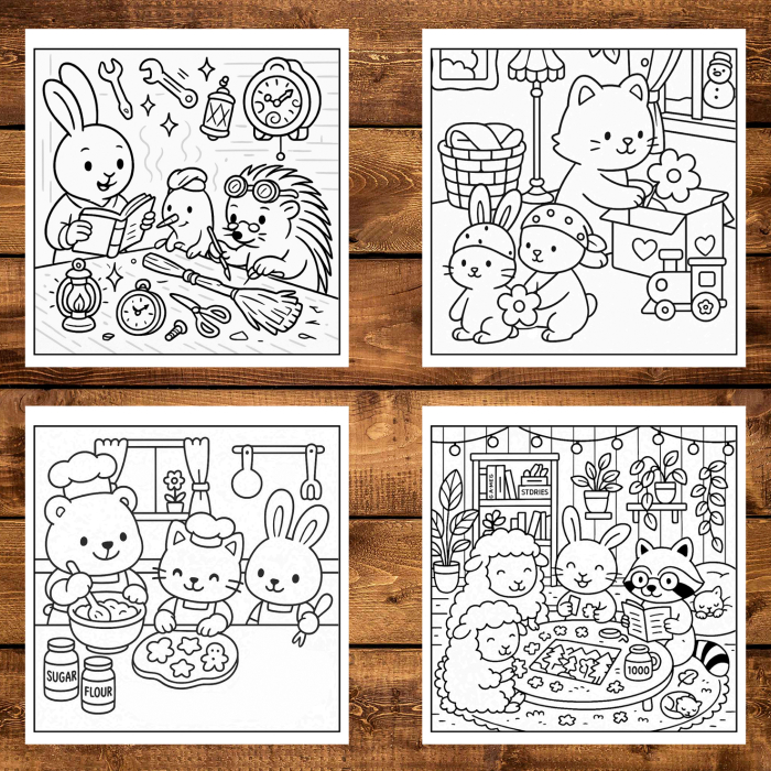 Carte de colorat, 50 de ilustratii Cozy Fuzzy Evenings, 106 pagini [3]