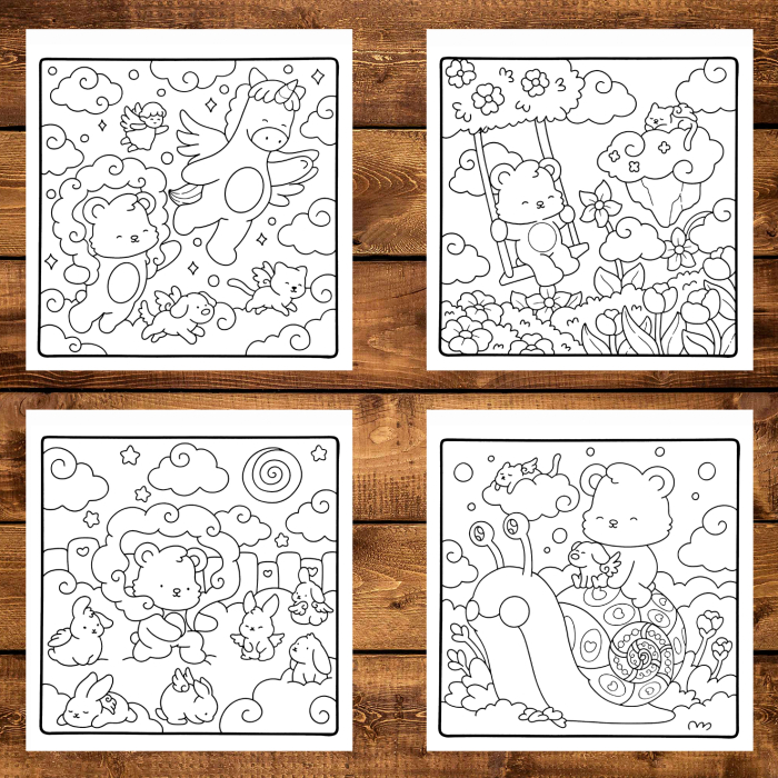 Carte de colorat, 50 de ilustratii Cozy Skies, 106 pagini [4]