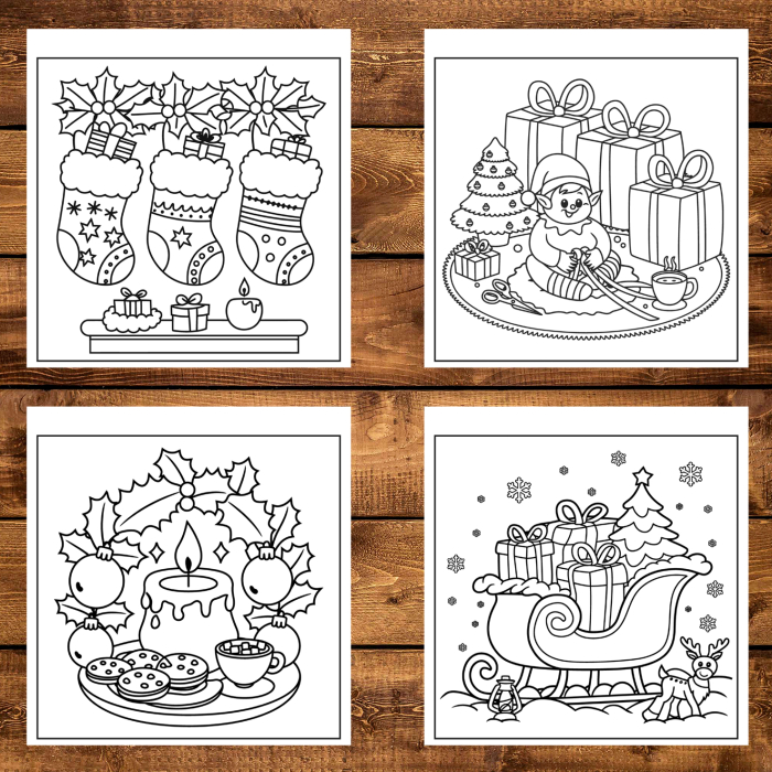 Carte de colorat, 50 de ilustratii Craciun Vesel - Volumul II, 106 pagini [3]