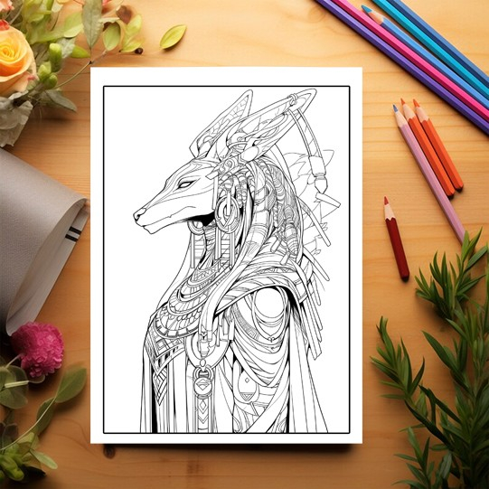 Carte de colorat, 50 de ilustratii, Egyptian Gods, 106 pagini [3]