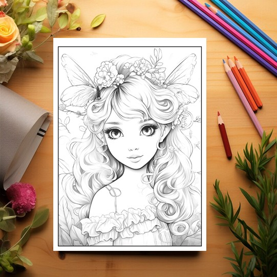 Carte de colorat, 50 de ilustratii, Forrest Fairy, 106 pagini [3]
