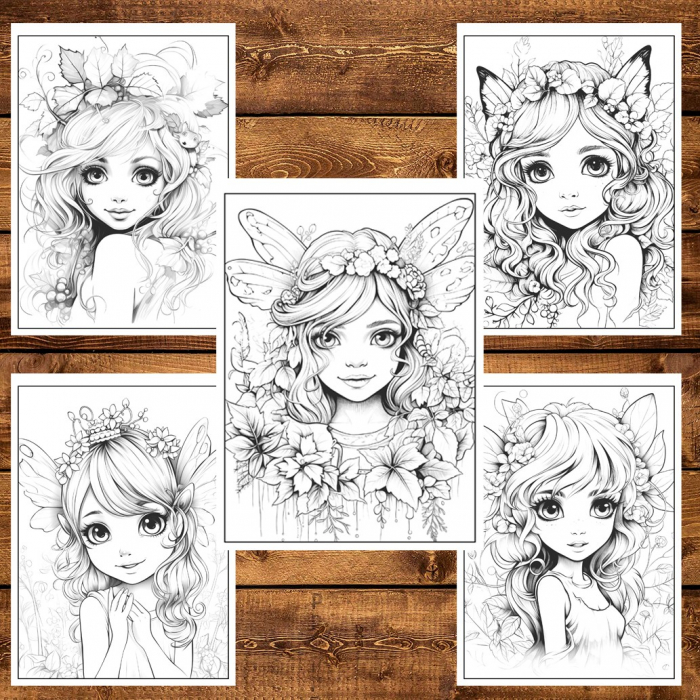Carte de colorat, 50 de ilustratii, Forrest Fairy, 106 pagini [5]