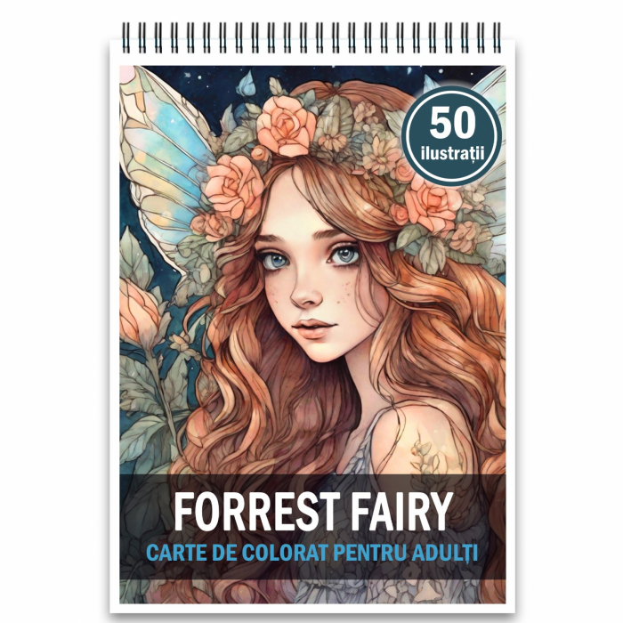 Carte de colorat, 50 de ilustratii, Forrest Fairy, 106 pagini [1]