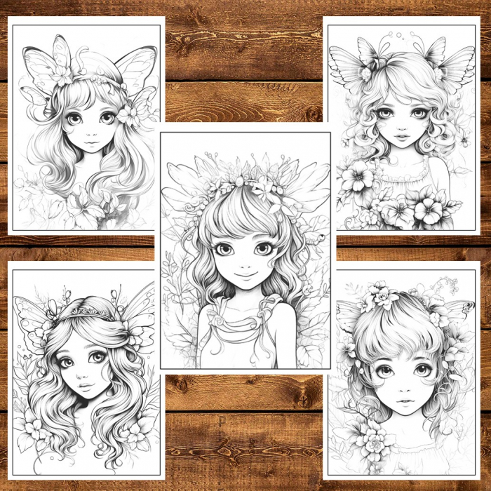 Carte de colorat, 50 de ilustratii, Forrest Fairy, 106 pagini [6]