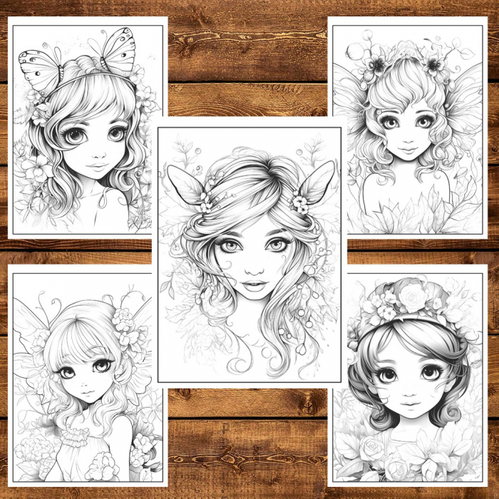 Carte de colorat, 50 de ilustratii, Forrest Fairy, 106 pagini [4]