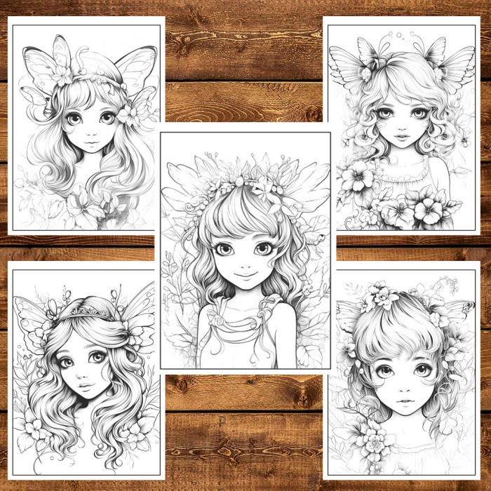 Carte de colorat, 50 de ilustratii, Forrest Fairy, 106 pagini [6]