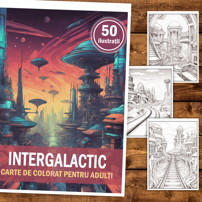 Carte de colorat, 50 de ilustratii, Intergalactic, 106 pagini [2]