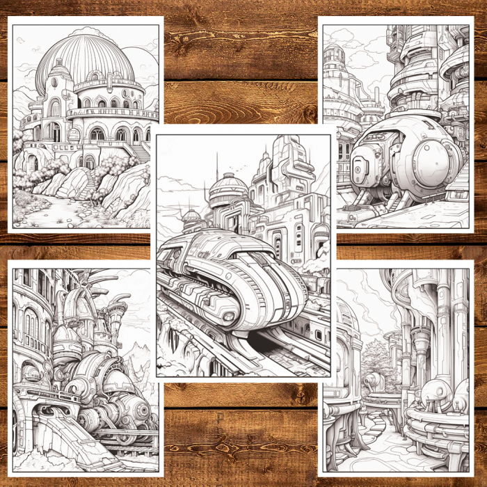 Carte de colorat, 50 de ilustratii, Intergalactic, 106 pagini [5]