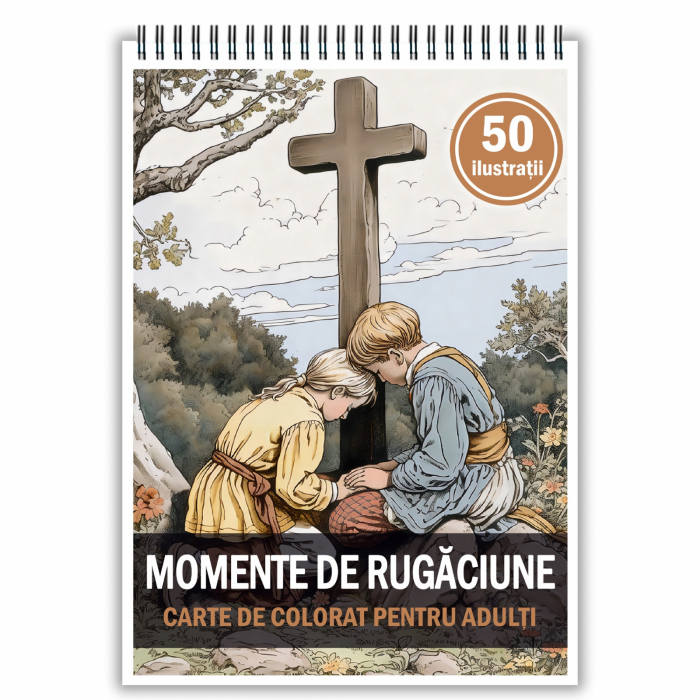 Carte de colorat, 50 de ilustratii, Momende de rugaciune, 106 pagini [1]