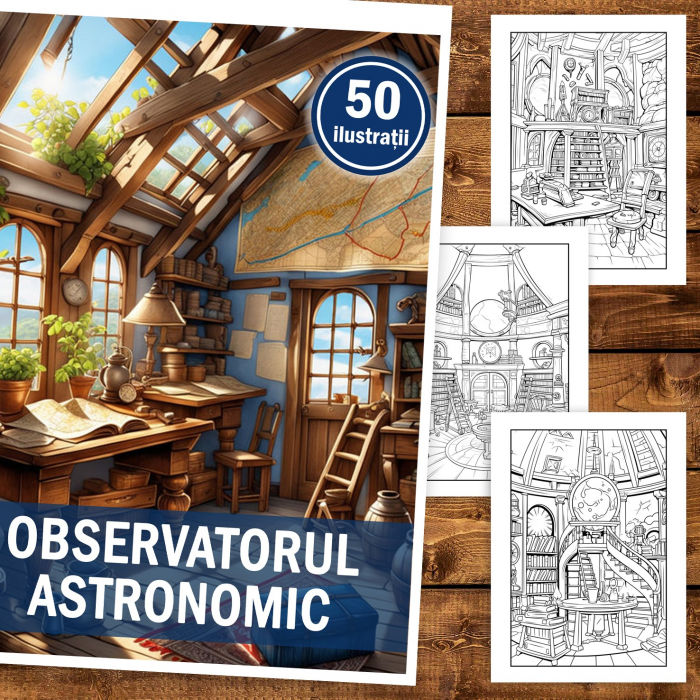 Carte de colorat, 50 de ilustratii, Observatorul astronomic, 106 pagini [2]