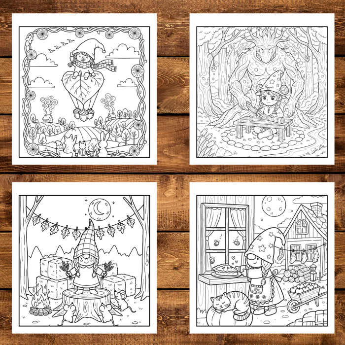 Carte de colorat, 50 de ilustratii Pitici de Padure, 106 pagini [3]