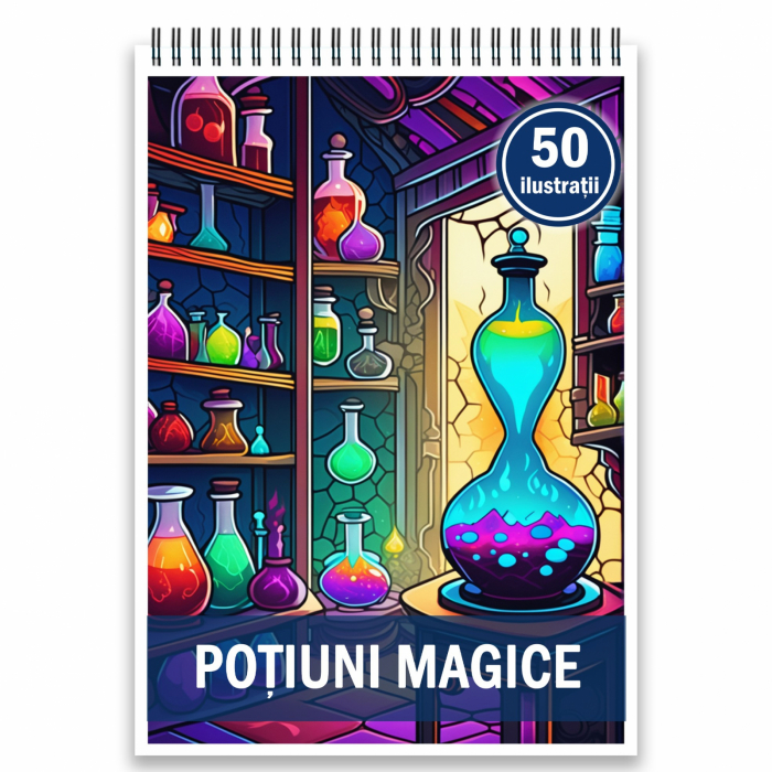 Carte de colorat, 50 de ilustratii, Potiuni magice, 106 pagini [1]