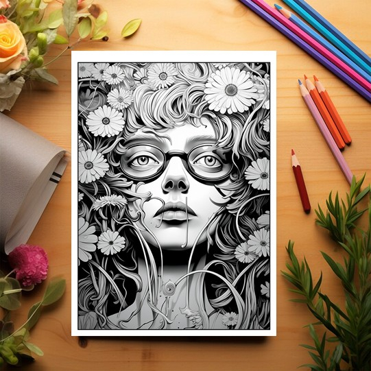 Carte de colorat, 50 de ilustratii, Trippy - Volumul I, 106 pagini [3]