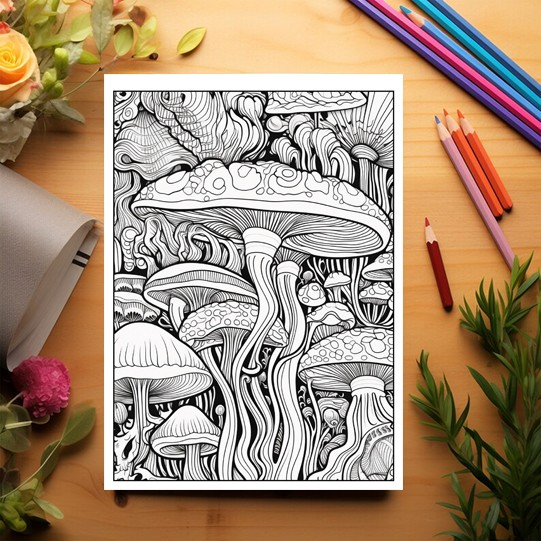 Carte de colorat, 50 de ilustratii, Trippy - Volumul II, 106 pagini [3]