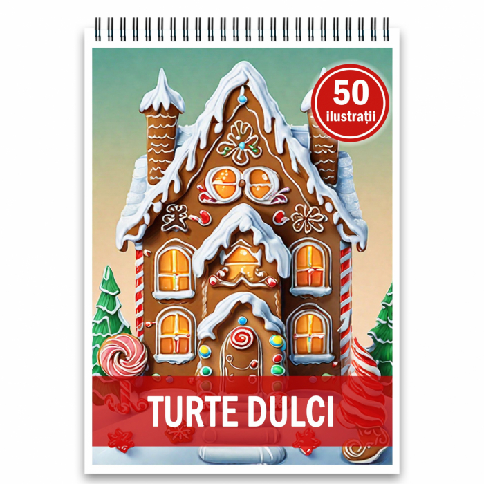 Carte de colorat, 50 de ilustratii, Turte Dulci, 106 pagini [1]