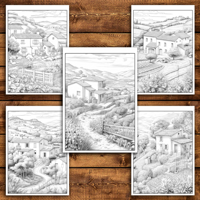 Carte de colorat antistres , 25 de ilustratii Casute Spaniole, 56 pagini [4]