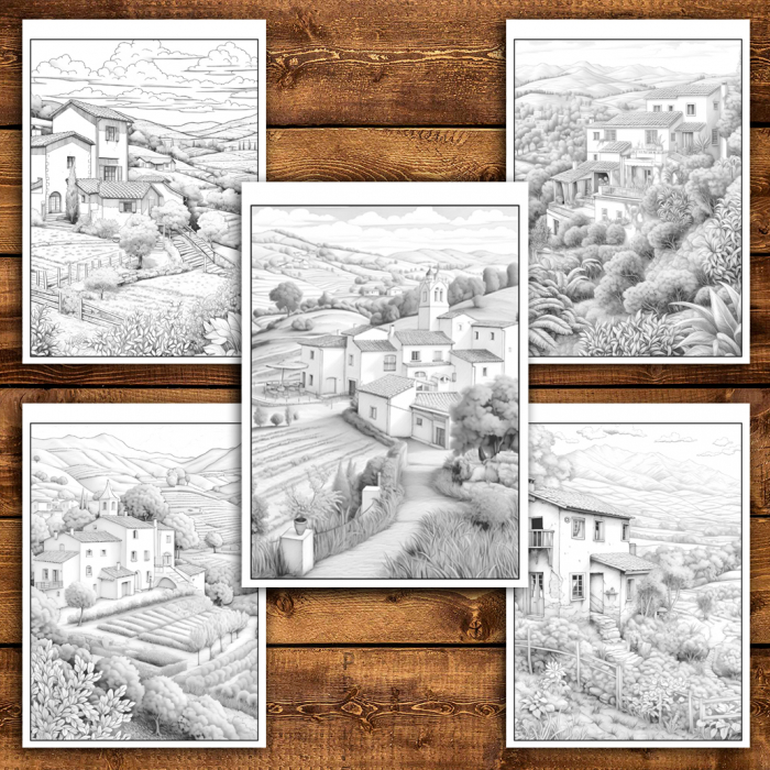 Carte de colorat antistres , 25 de ilustratii Casute Spaniole, 56 pagini [5]