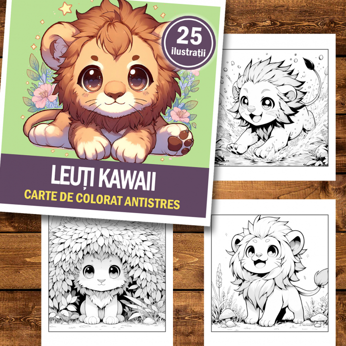 Carte de colorat antistres , 25 de ilustratii Leuti Kawaii, 56 pagini [2]