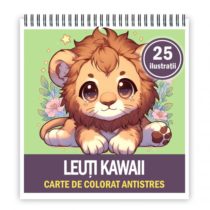 Carte de colorat antistres , 25 de ilustratii Leuti Kawaii, 56 pagini [1]